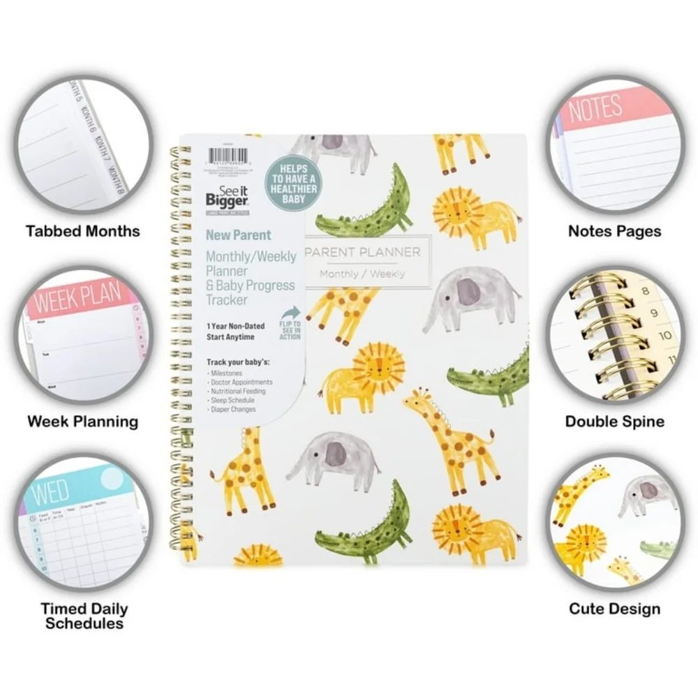 See It Bigger New Parent Planner/Animal Print Design